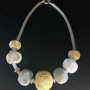 Erica Zap Design silver/gold 17” mesh ball choker